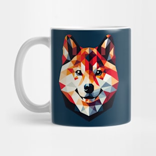 Geometric Shiba Inu: Polygonal Art Portrait Mug